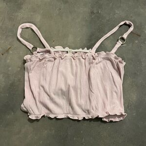LF Pink Ruffle edge Crop Top